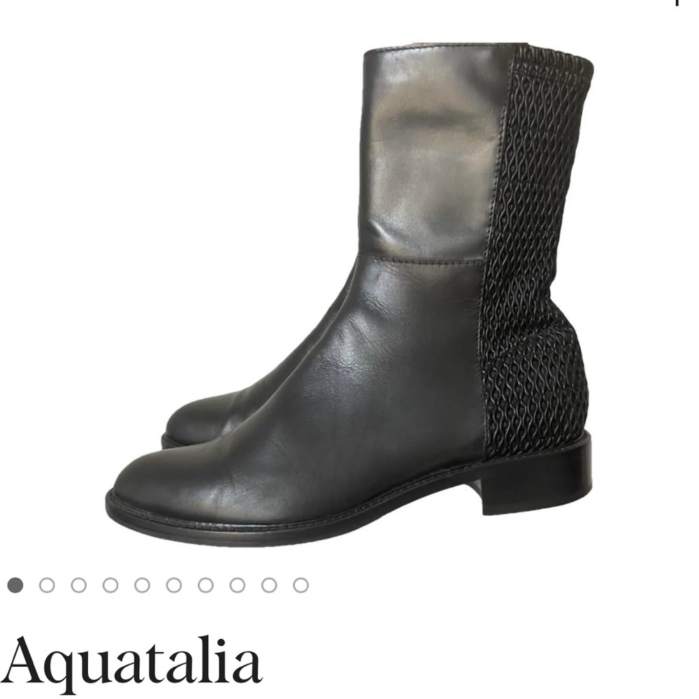 Aquatalia Women's Gray Leather Ankle Boots